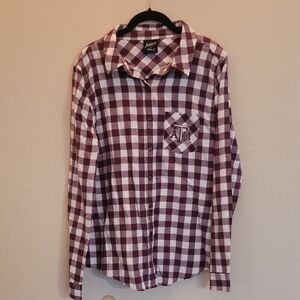 Texas A&M maroon and White Button Down Shirt